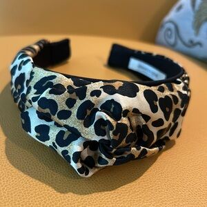 Like new Jennifer Behr knot leopard print silk headband